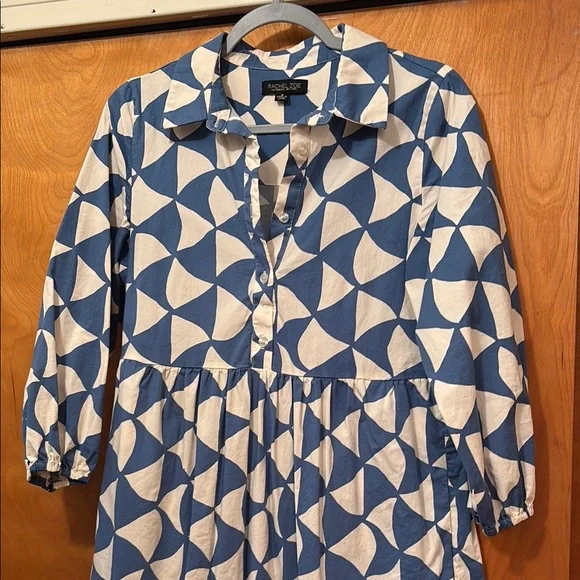 Rachel ZoeBlue Geometric Patterned Women's Dress - Picture 4 of 8